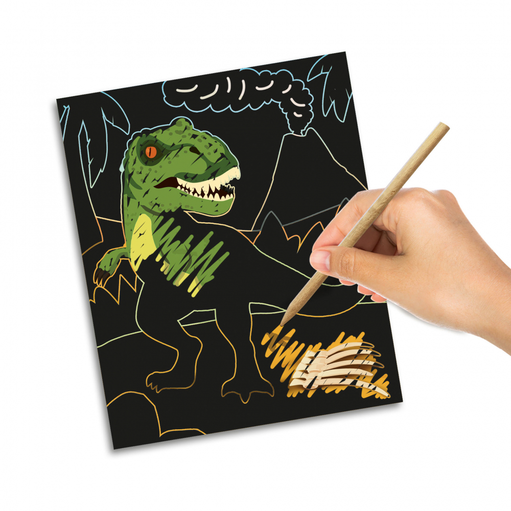 Joc creativ cu 6 carduri - Razuieste Dinozauri Glow-in-the-Dark [4]