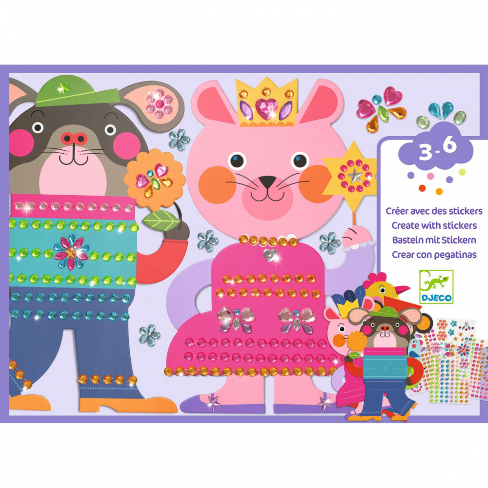 Set creativ 4 planse  de decorat animale cu strasuri,3-6 ani [4]