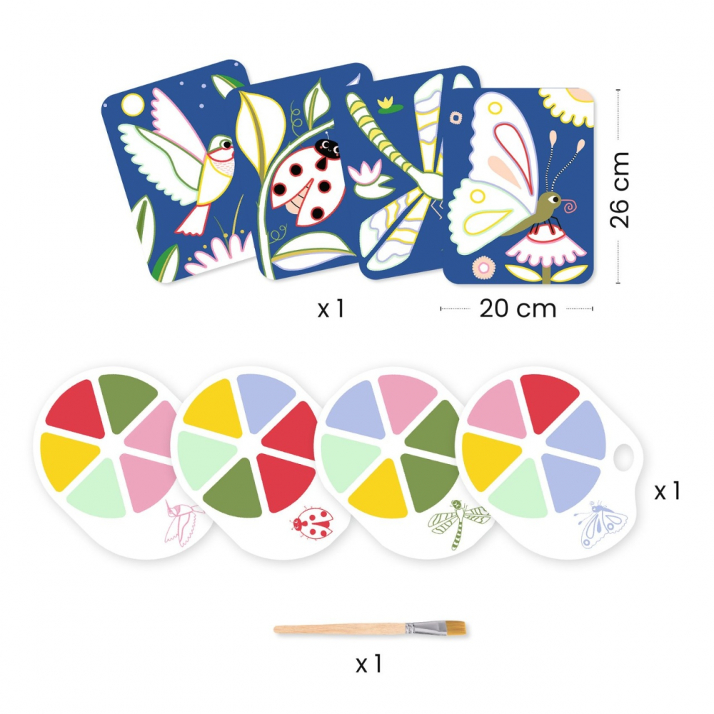 Joc creativ de pictura Fluturi si buburuze, Djeco [3]