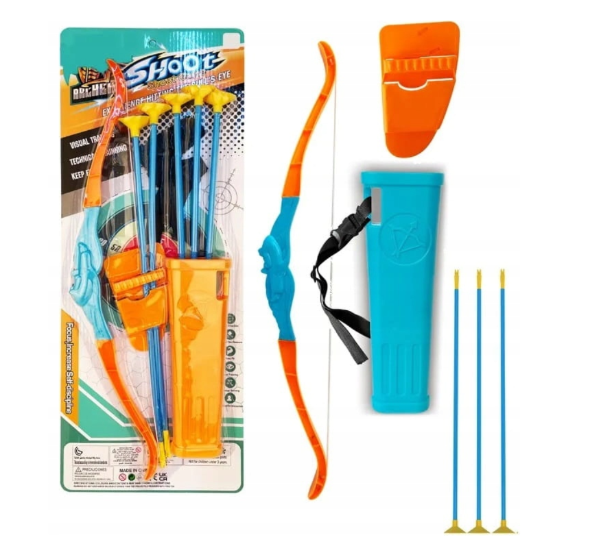 Joc de indemanare arc cu sageti si suport,plastic, 60 cm