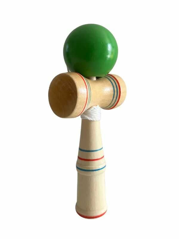 Joc de Indemanare Kendama din lemn cu bila colorata verde,16x6.5 cm [2]
