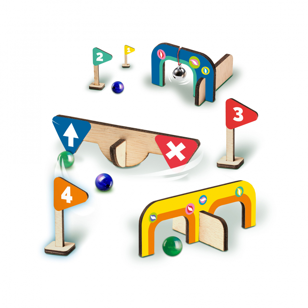 Joc de petrecere copii - Minigolf din lemn cu accesorii incluse [3]