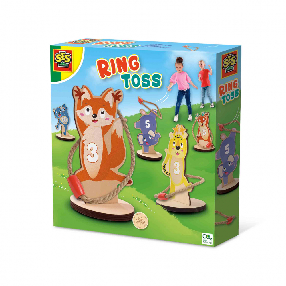 Joc de petrecere - Ring toss cu 5 figurine animale, +4 ani