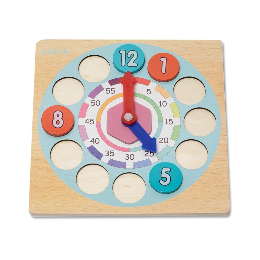 Joc educativ din lemn 2 in1 Invatam ceasul si numerele [4]