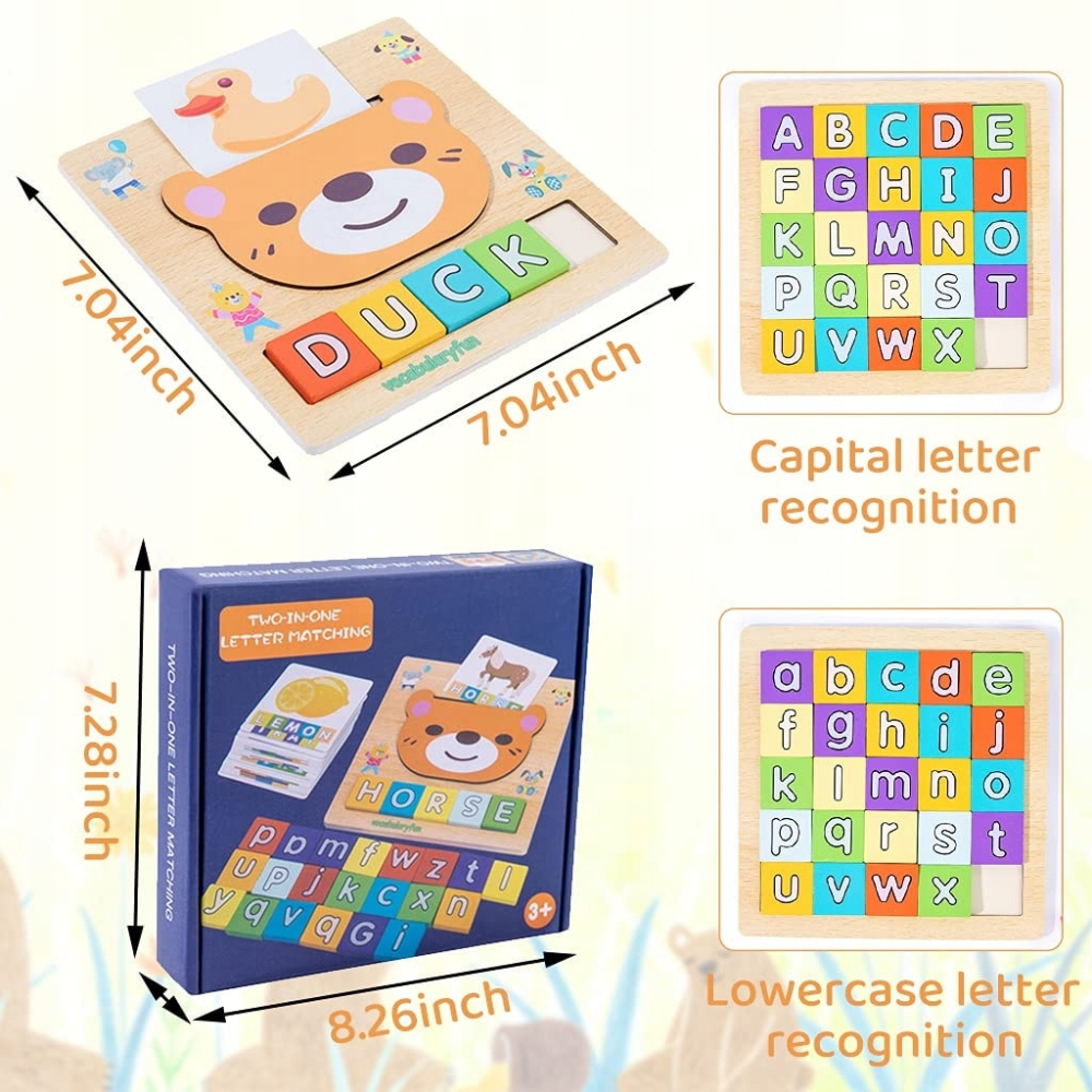 Joc educativ din lemn Invata cuvinte in limba engleza cu cartonase,+5 ani [2]