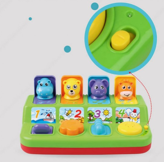 Joc educativ pentru bebeluși Pop Up cu 4 animale [7]