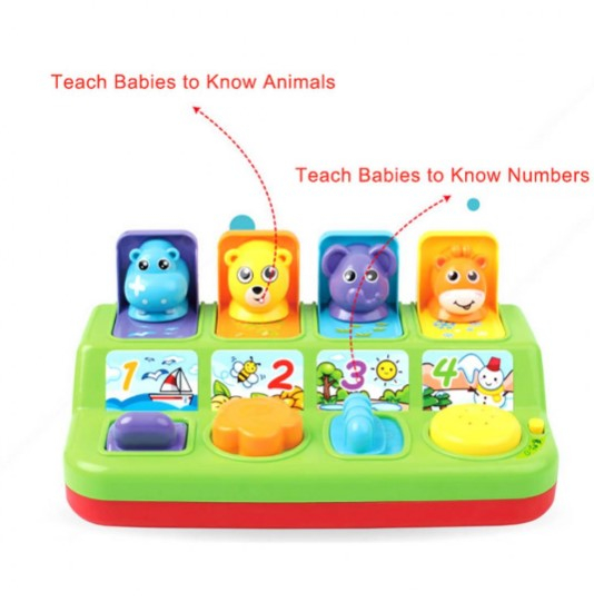 Joc educativ pentru bebeluși Pop Up cu 4 animale [2]