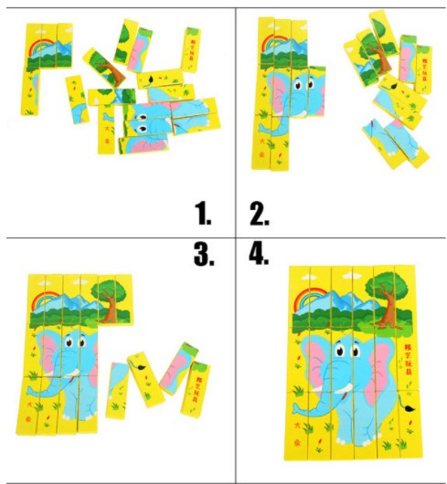 Joc interactiv 2 in 1 Jenga Turnul Instabil si Puzzle - 54 piese [4]