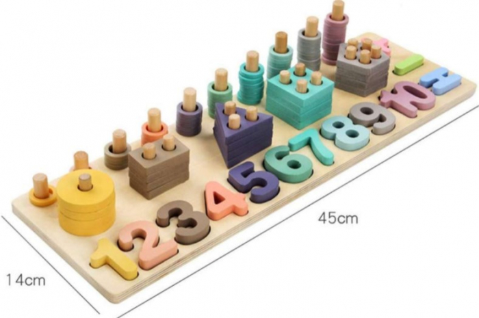 Joc educativ 3 in 1 logaritmic cu sortator forme geometrice si cifre [3]
