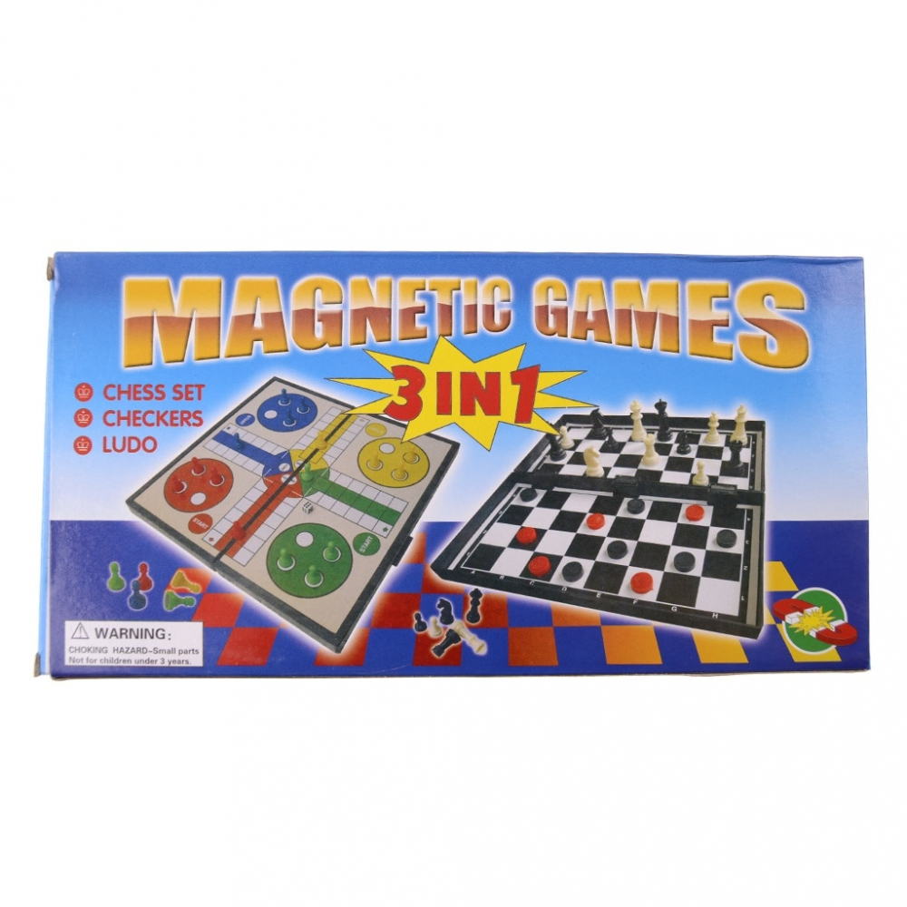 Joc magnetic 3 in 1,plastic,24x24 cm