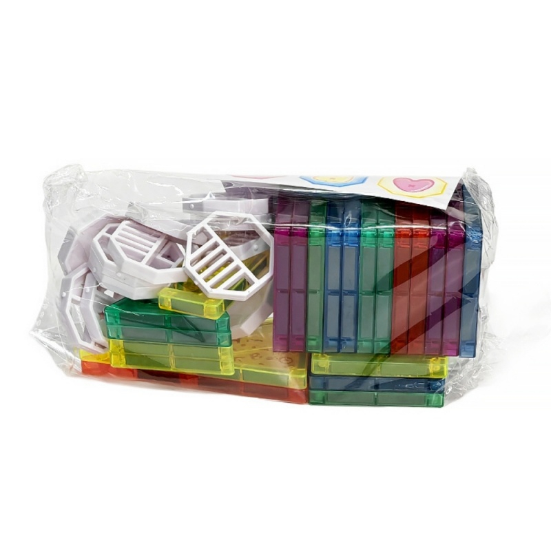 Joc magnetic de constructie pentru copii, 34 piese, diverse forme si culori, 3 ani+ [3]