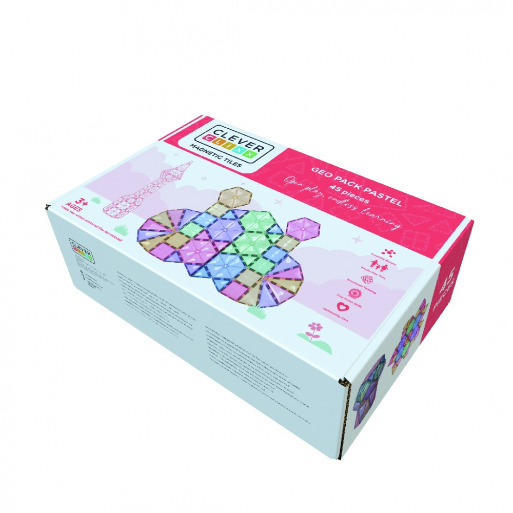 Joc magnetic de construit Pastel 45 piese, Cleverclixx [2]