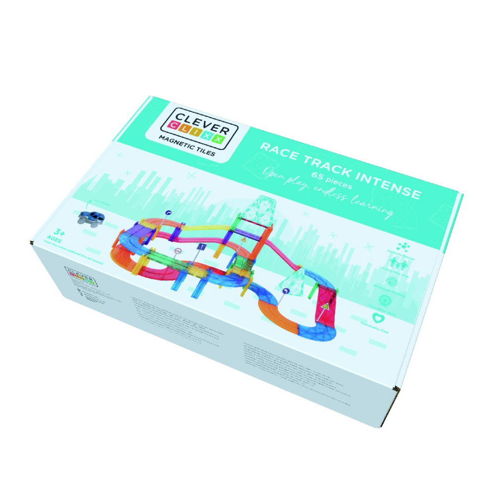 Joc magnetic Traseu de curse 65 piese, Cleverclixx [2]