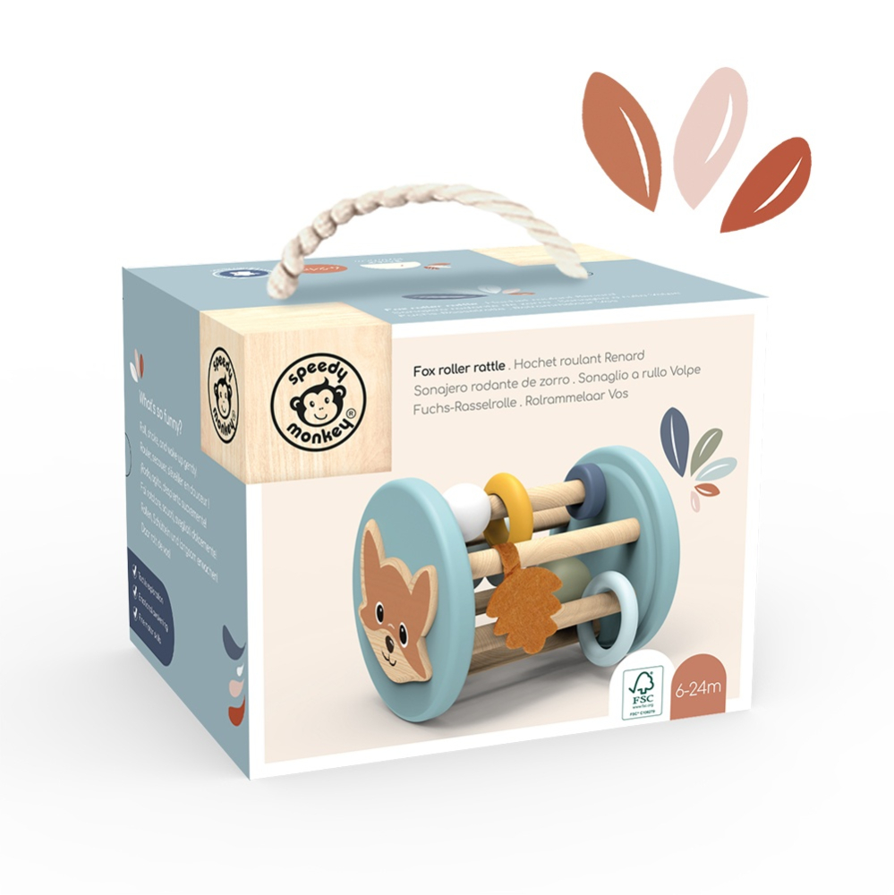 Jucarie bebe senzoriala din lemn, Speedy Monkey [3]
