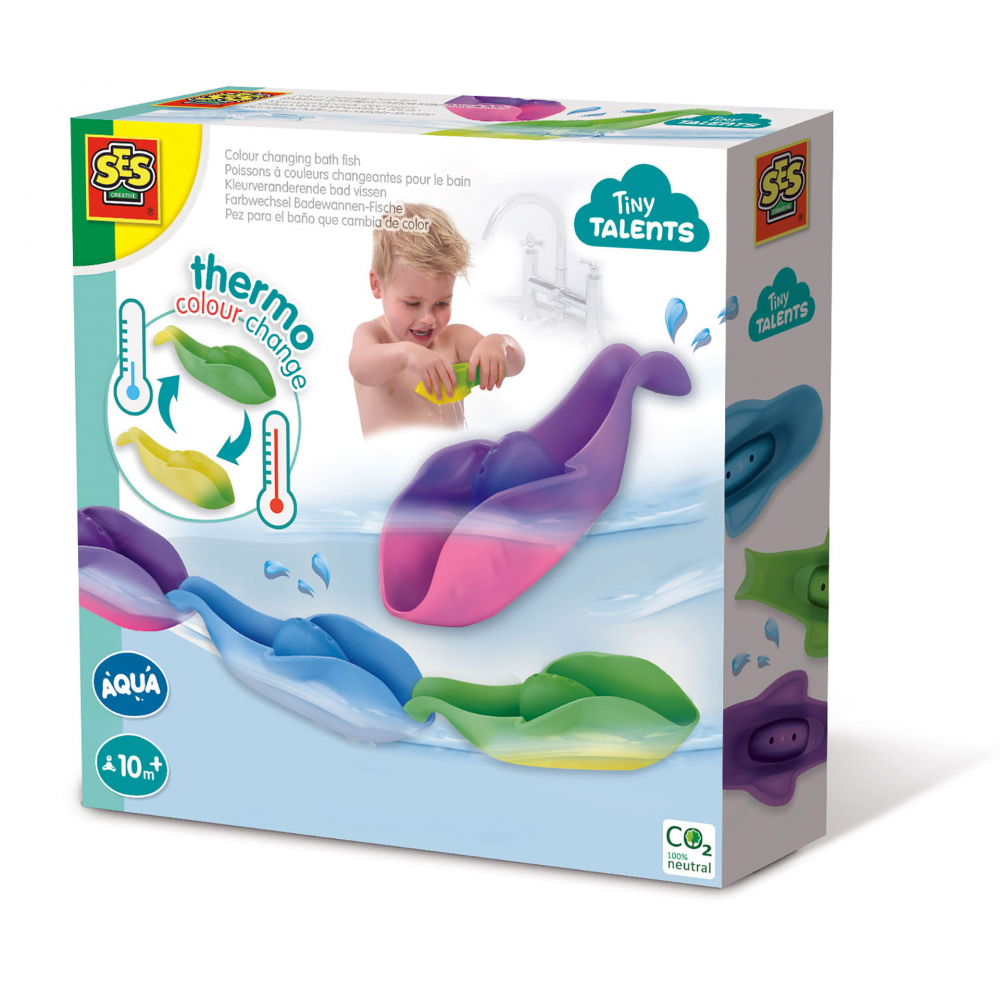 Jucarie de baie pentru copii, set 3 pesti care isi schimba culoarea in apa calda