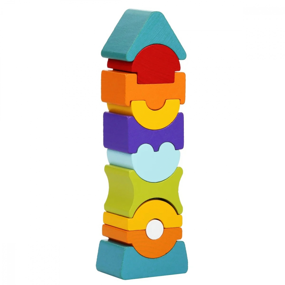 Jucarie din lemn, Cubika, Set constructii Turn 11 piese [2]