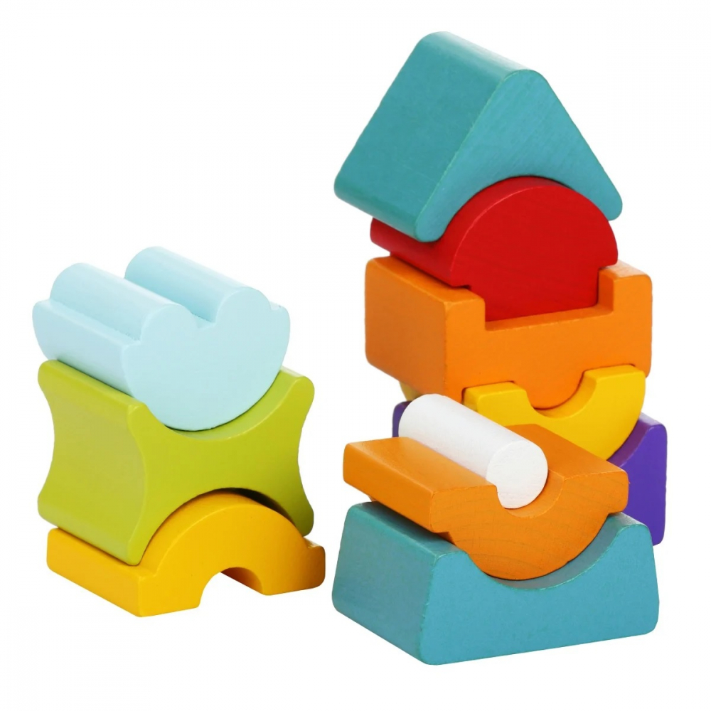 Jucarie din lemn, Cubika, Set constructii Turn 11 piese [3]