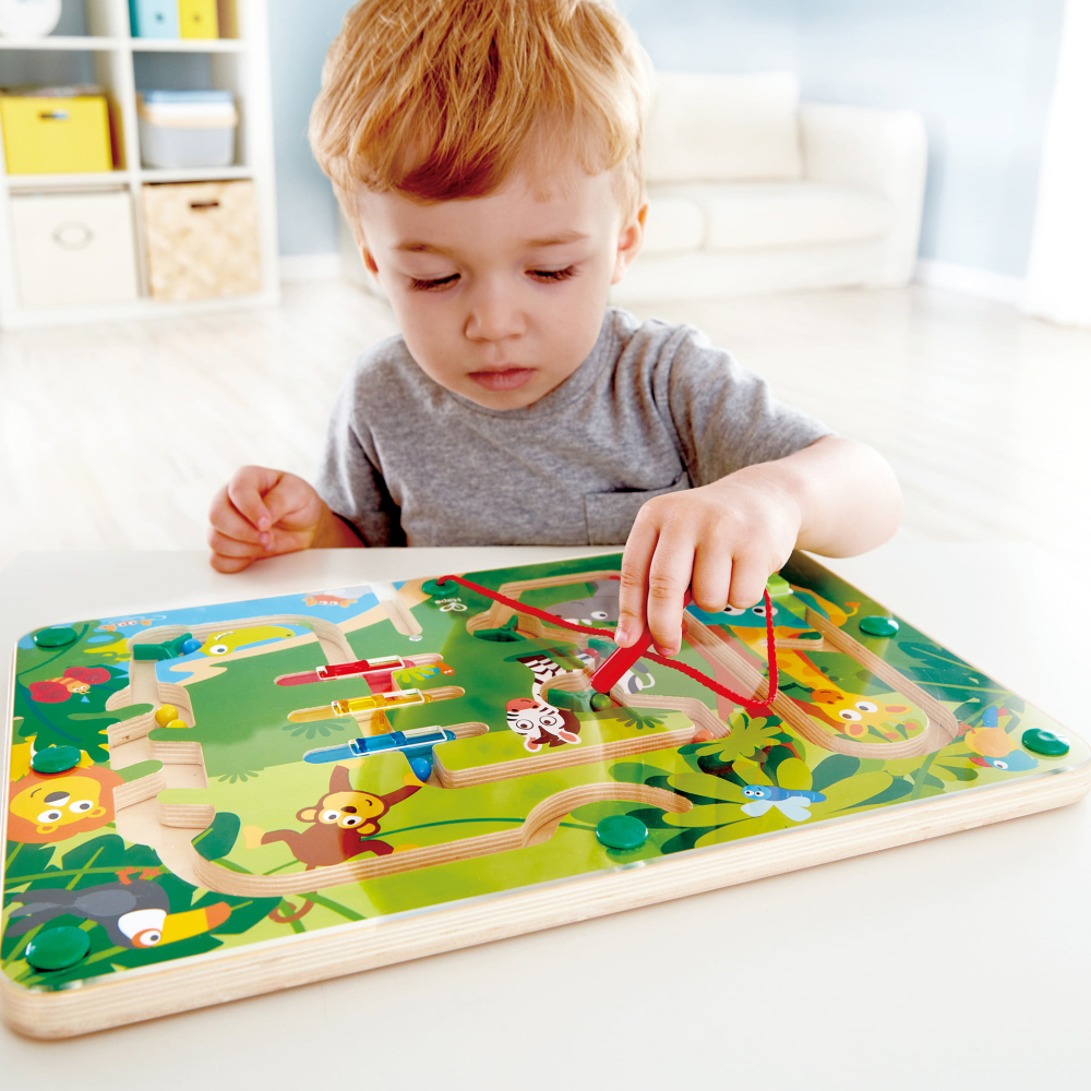 Jucărie din lemn labirint magnetic Jungla – joc educativ cu animale [3]