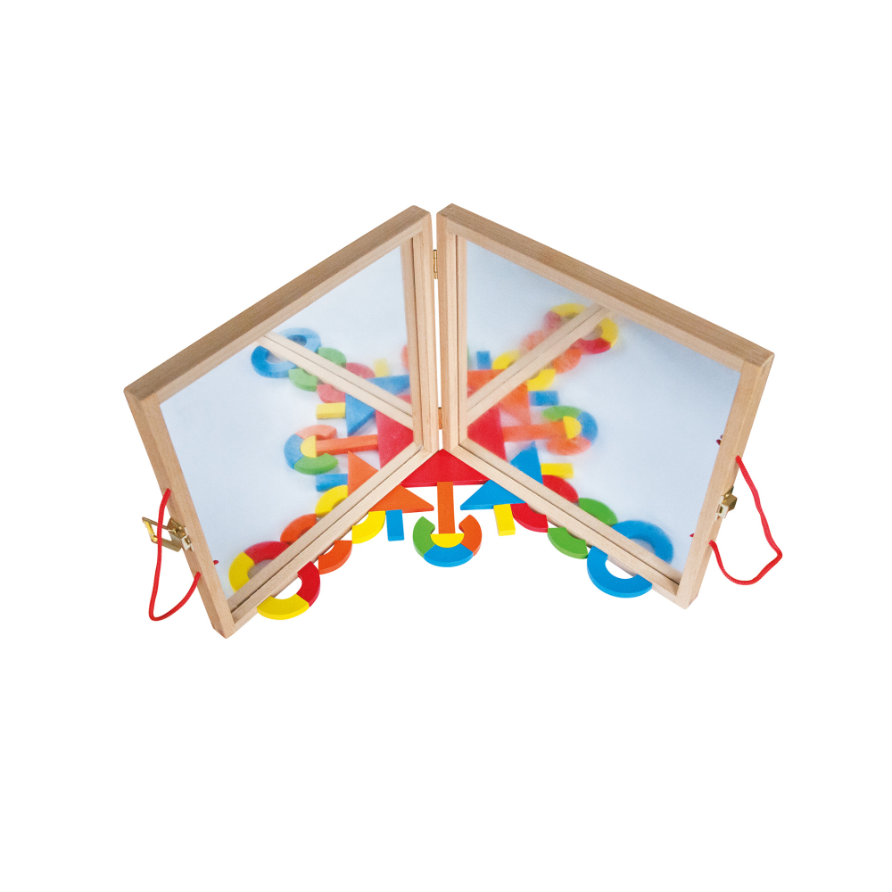 Jucărie din lemn – Tablă magnetică cu forme geometrice și carduri [2]
