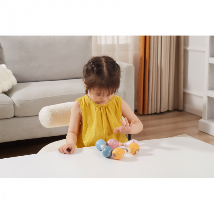 Jucărie Maracas pentru Bebeluși, Lemn, Model Leu, +12 Luni [3]