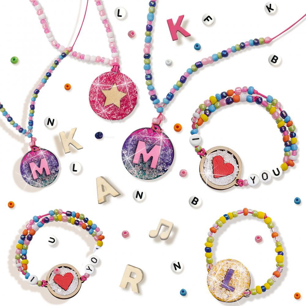 Kit creativ copii cu accesorii incluse - Bijuterii cu margele si litere [4]