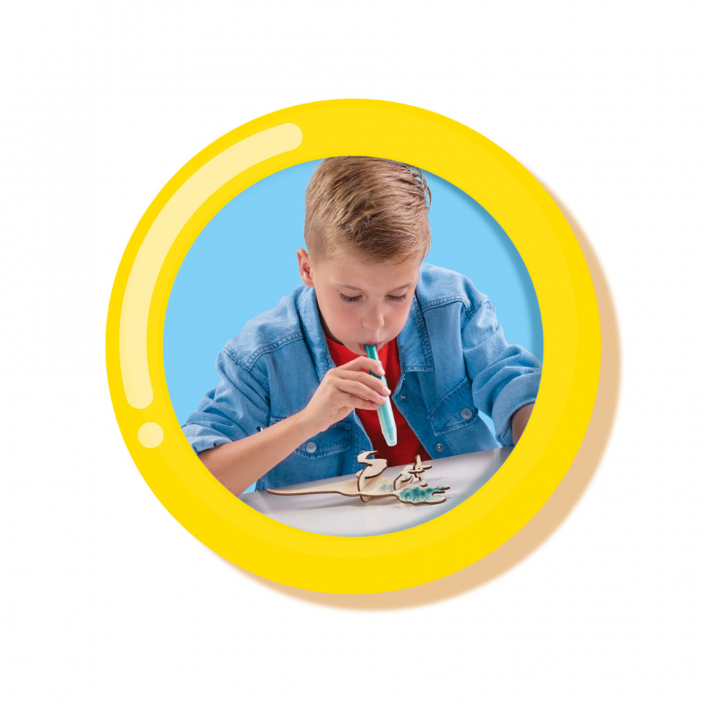 Kit creativ copii - Desenez dinozauri din lemn cu markere cu aerograf [5]