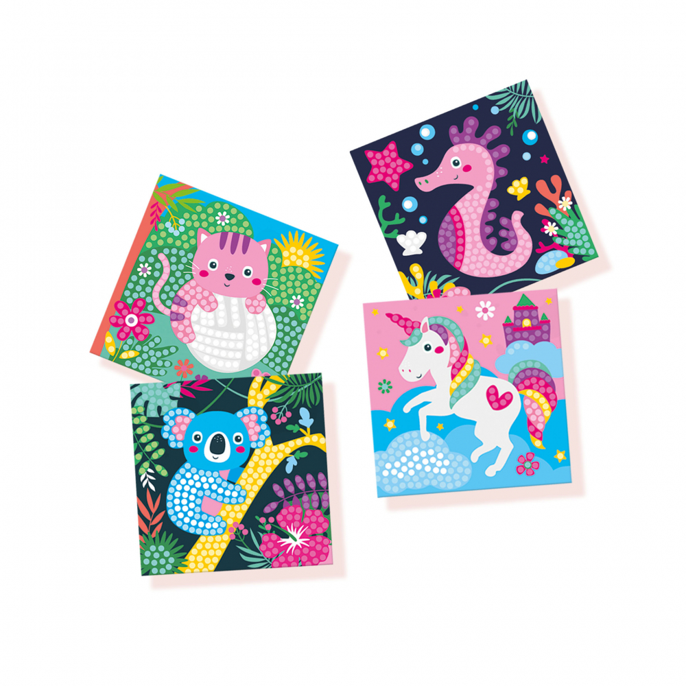Kit creativ de pictura pentru copii cu diamante si animale fericite [5]