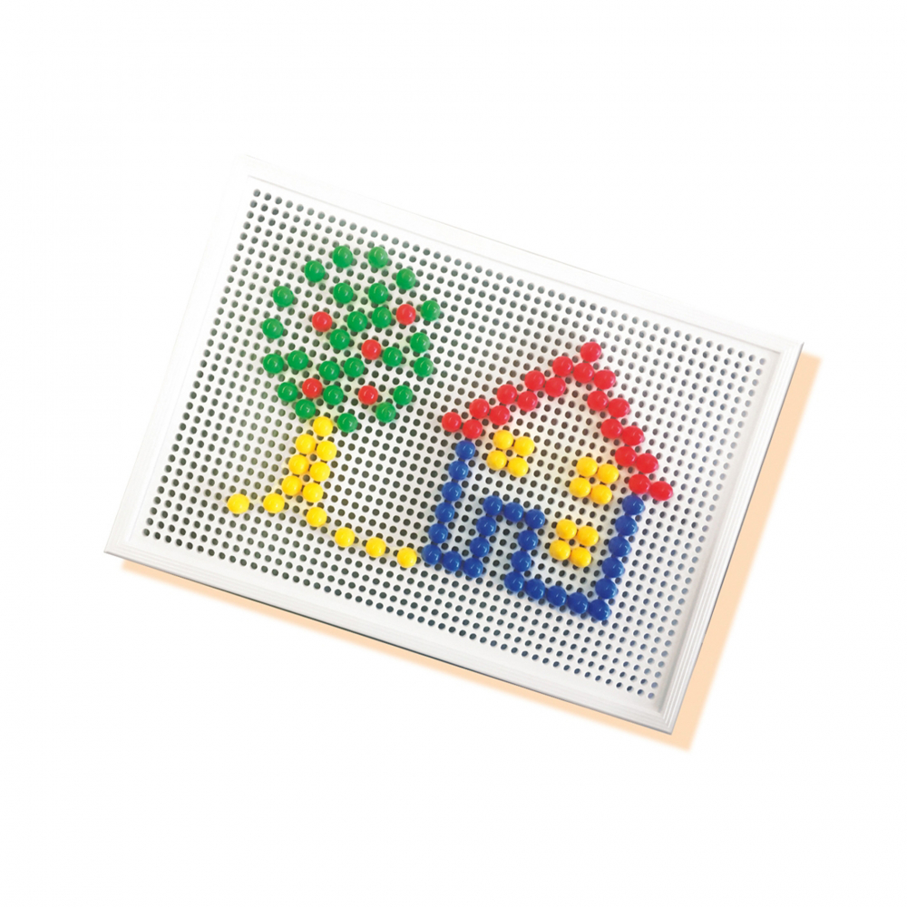 Kit creativ mozaic - Tabla de jucarie mozaic cu pini colorati [6]
