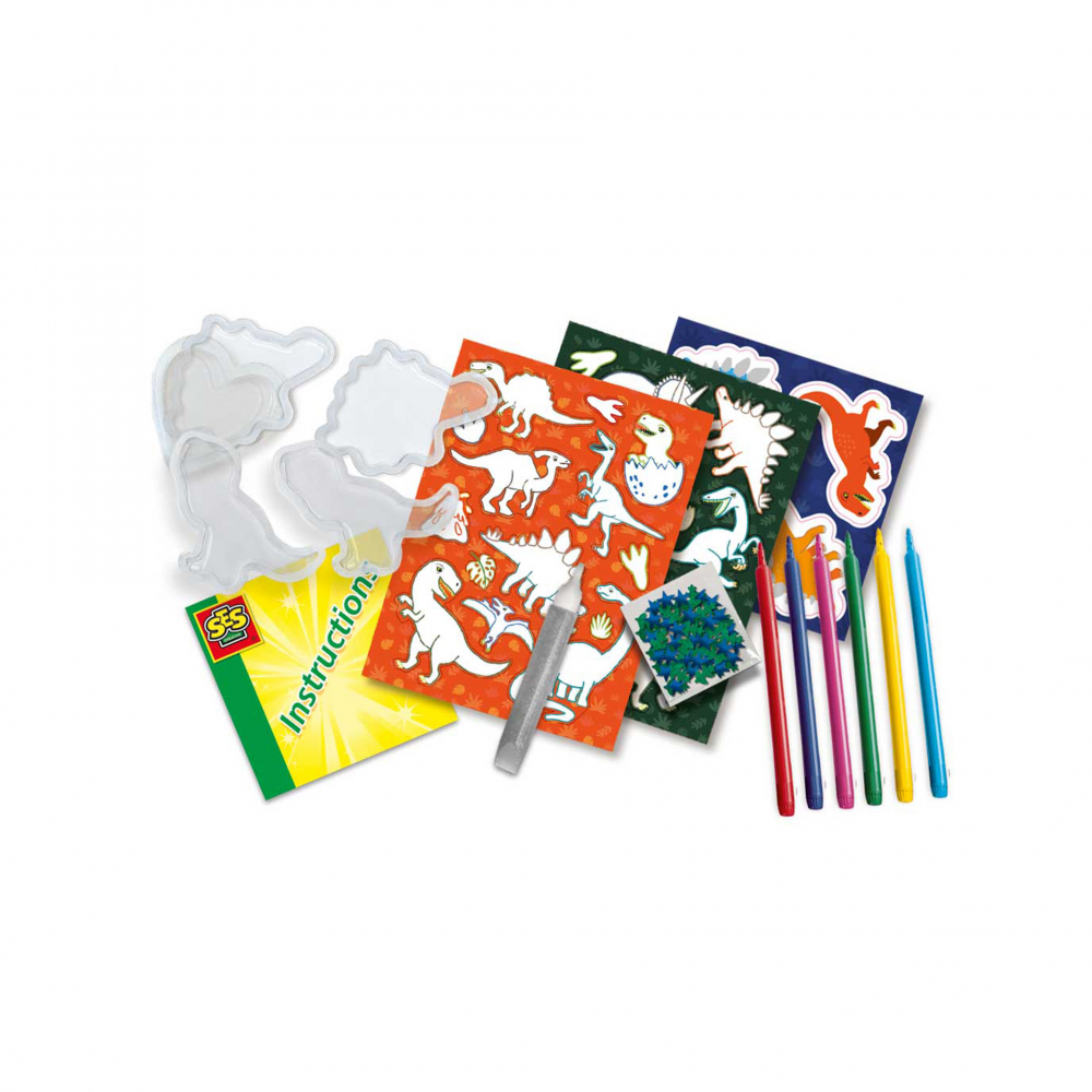 Kit creativ pentru copii cu accesorii incluse - Autocolante dinozauri [2]