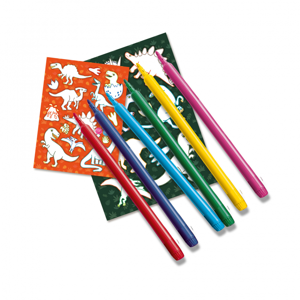 Kit creativ pentru copii cu accesorii incluse - Autocolante dinozauri [5]