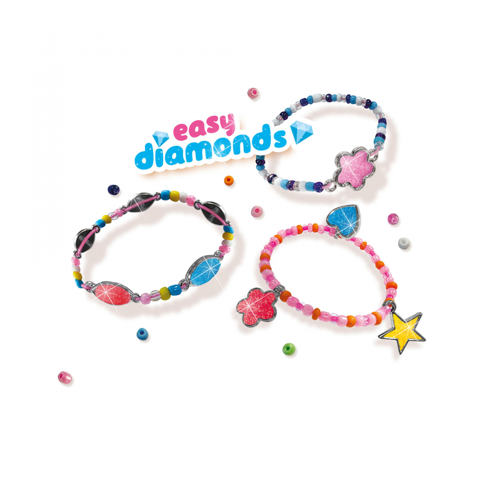 Kit creativ pentru copii cu accesorii incluse - Bratari cu margele si diamante [2]