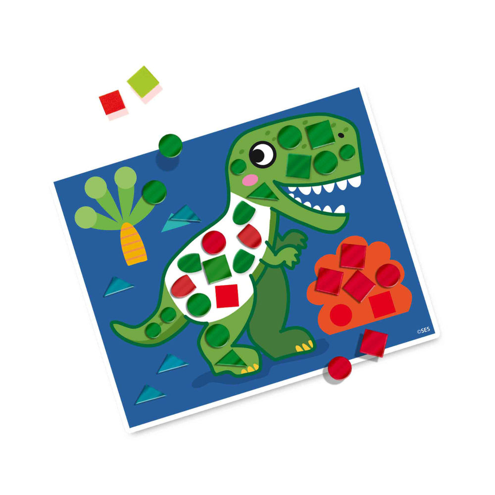 Kit creativ pentru copii cu accesorii incluse- Invat sa creez tablouri cu mozaic tematica dinozauri [4]