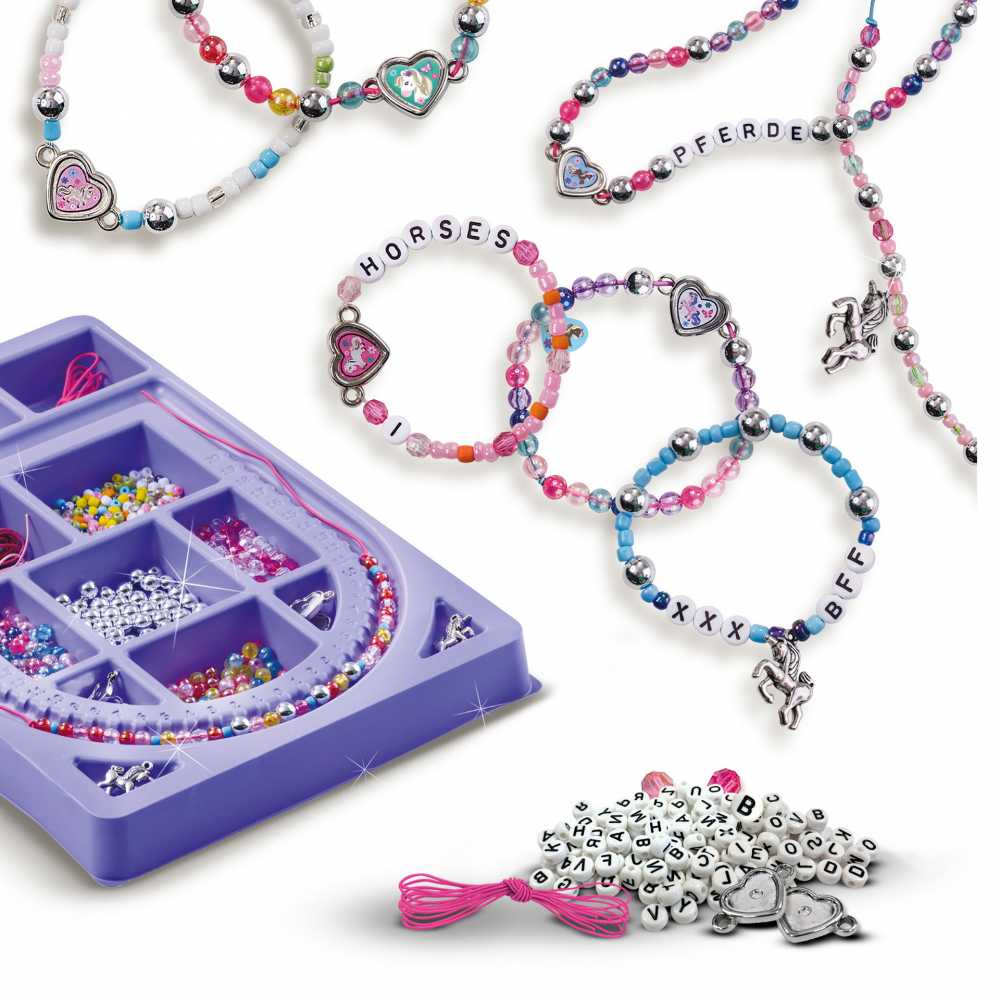 Kit creativ pentru copii cu accesorii incluse- Studiou cu diamante si pandantive cu cai [3]