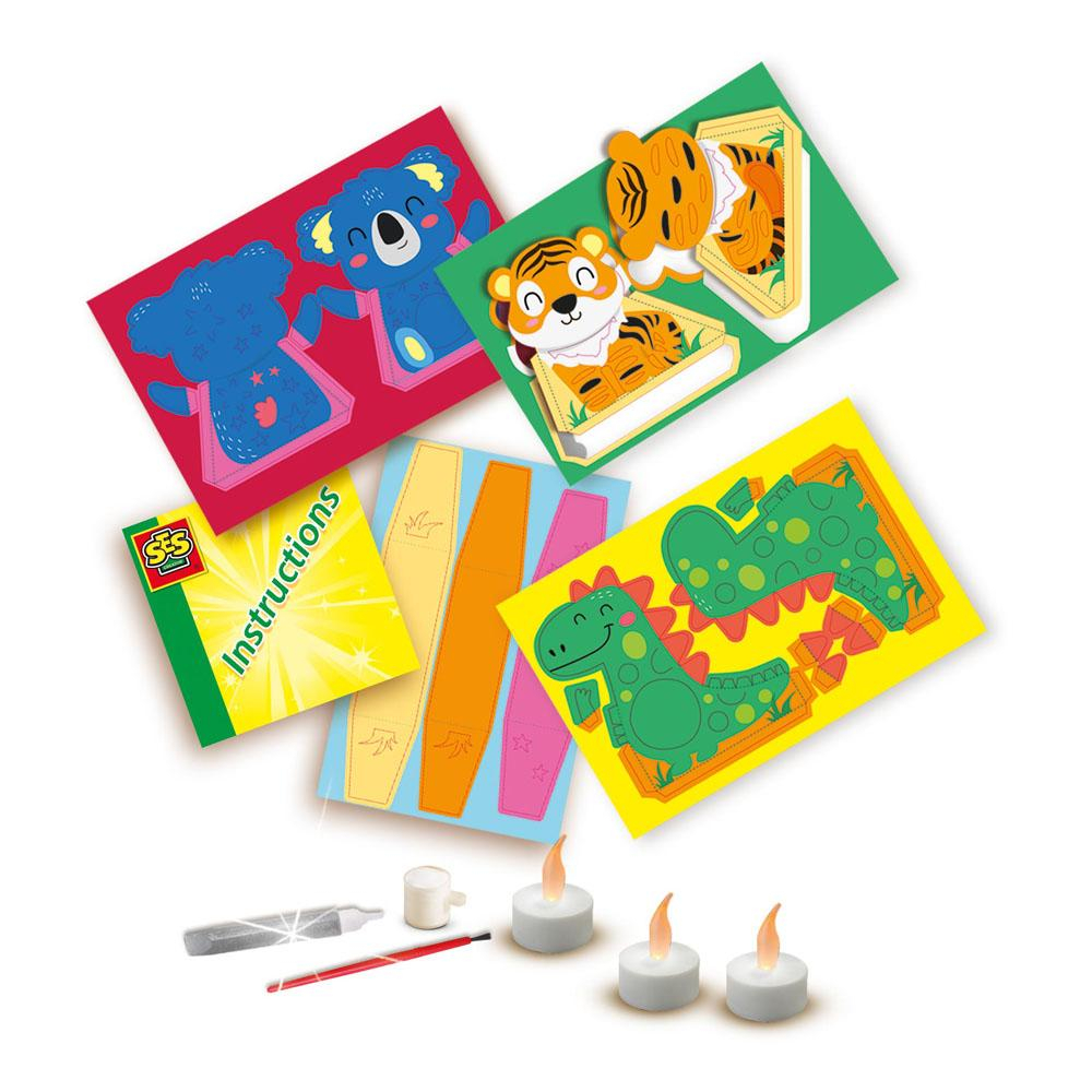 Kit creativ pentru copii de felinare in forma de animale cu accesorii incluse [3]