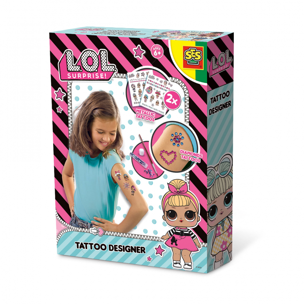 L.O.L. - Tatuaje pentru fetite cu sclipici,+6 ani