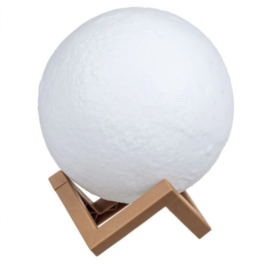 Lampa de veghe luna cu suport din plastic, 12 cm