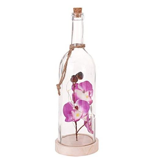 Lampa decorativa Sticla cu orhidee si 10 leduri [4]