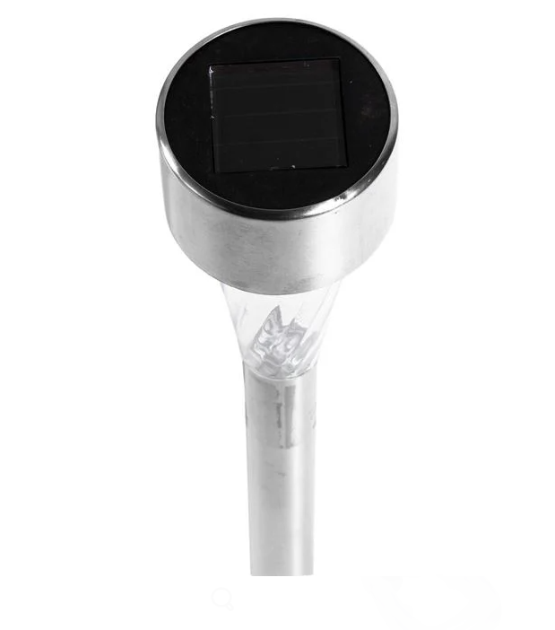 Lampa solara argintie LED, 31 cm, cu baterie reincarcabila [3]