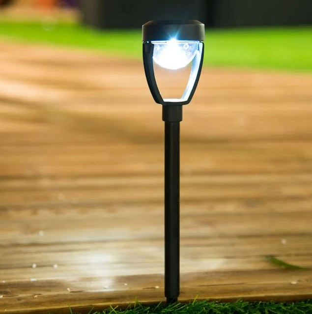 Lampa solara neagra design semiluna LED, 27 cm, cu buton on/off [2]