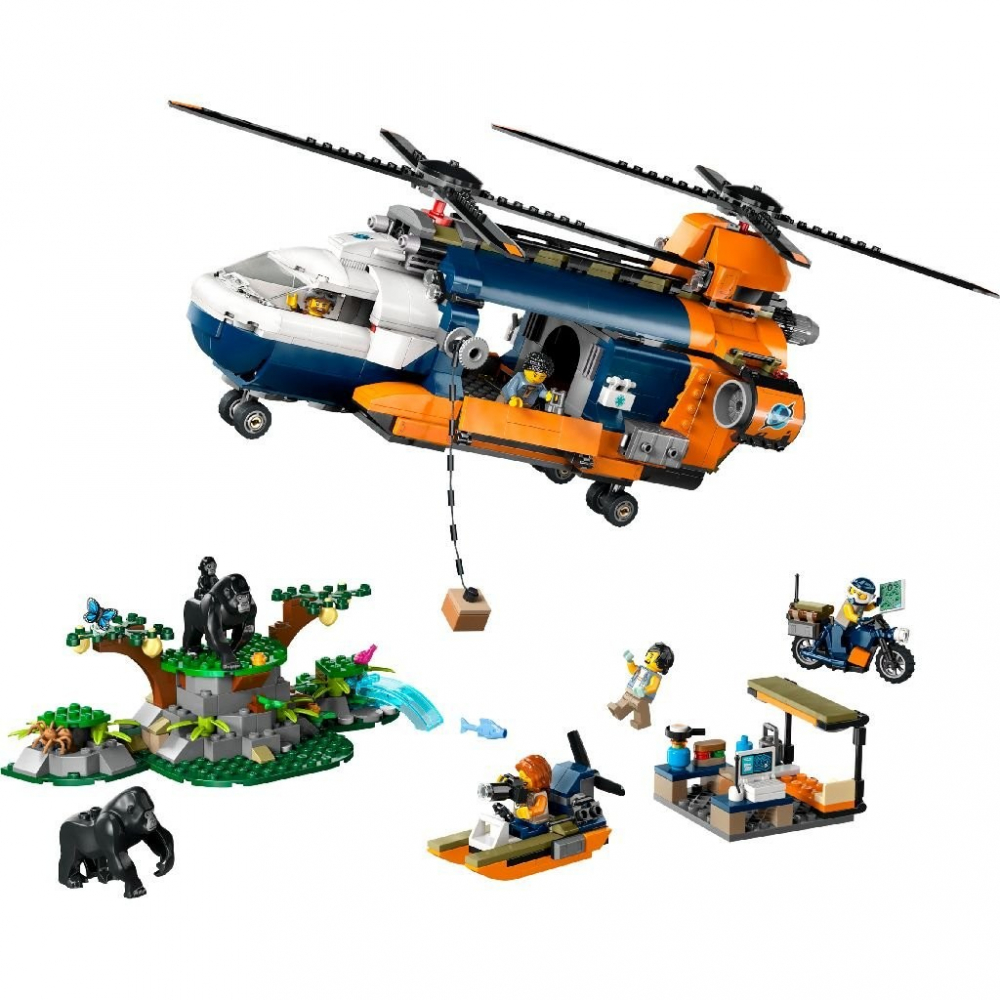 LEGO CITY ELICOPTERUL UNUI EXPLORATOR AL JUNGLEI LA TABARA DE BAZA 60437 [2]
