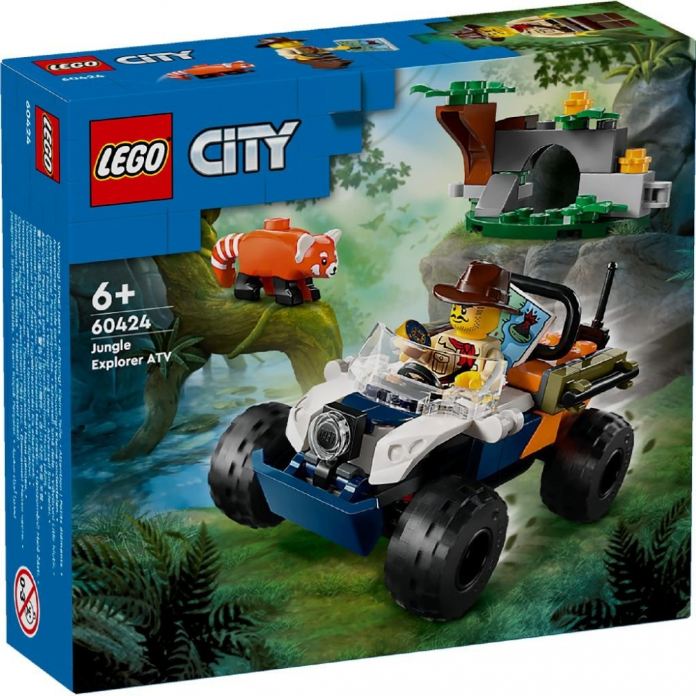 LEGO CITY EXPLORATOR AL JUNGLEI PE ATV PE URMELE UNUI PANDA ROSU 60424 [1]