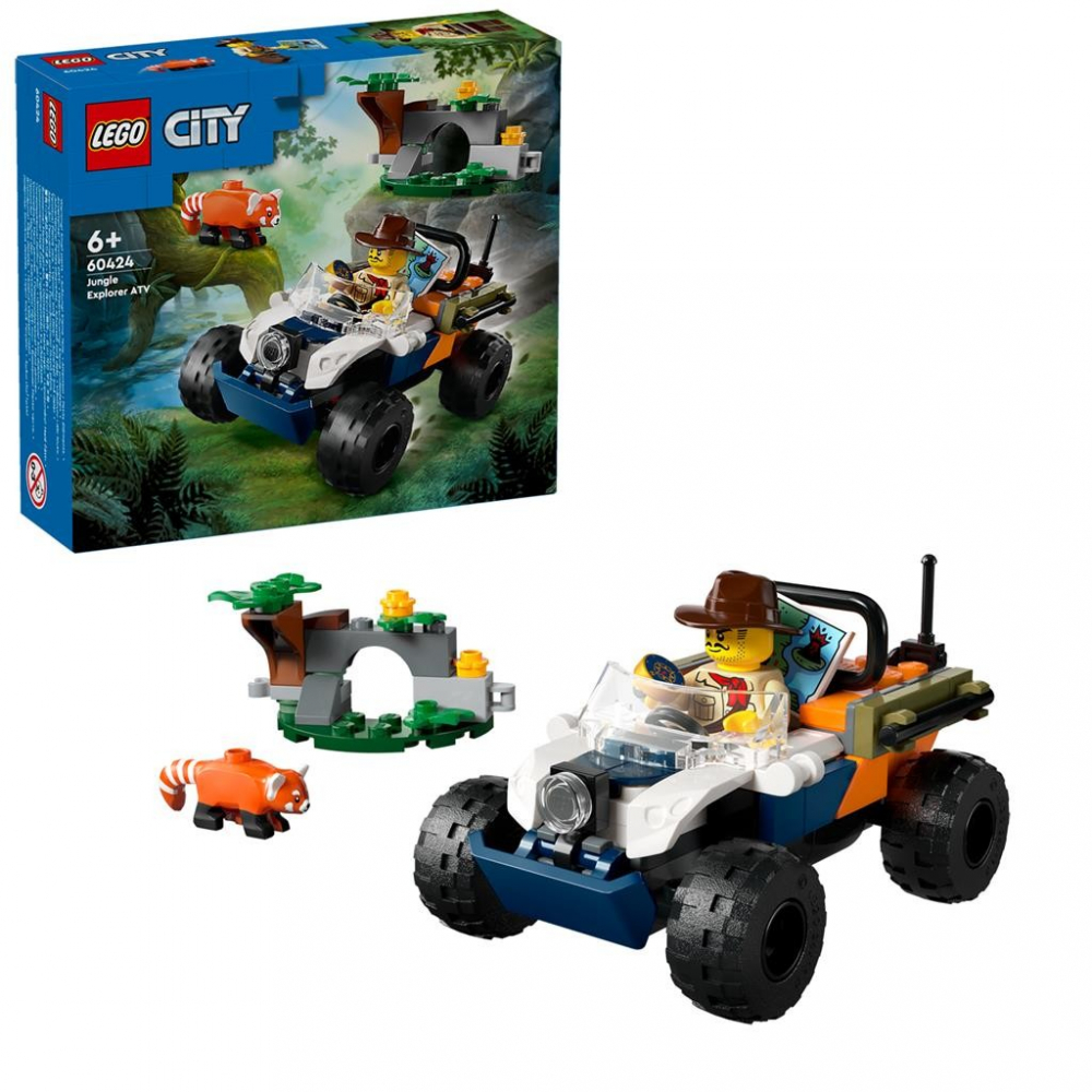 LEGO CITY EXPLORATOR AL JUNGLEI PE ATV PE URMELE UNUI PANDA ROSU 60424 [6]