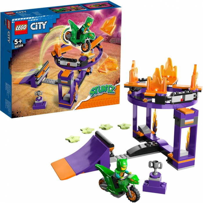 LEGO City Provocarea de Cascadorii pe Rampa cu Săritură prin Coș 60359 [6]