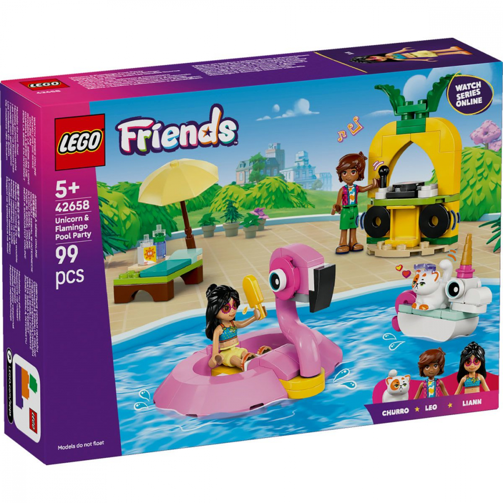 LEGO FRIENDS PETRECERE LA PISCINA CU UNICORNUL SI FLAMINGO 42658 [1]