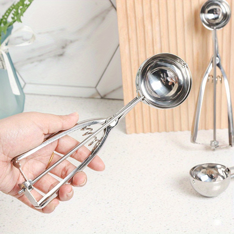 Lingura pentru inghetata cu declansator,inox, 23x6 cm [5]