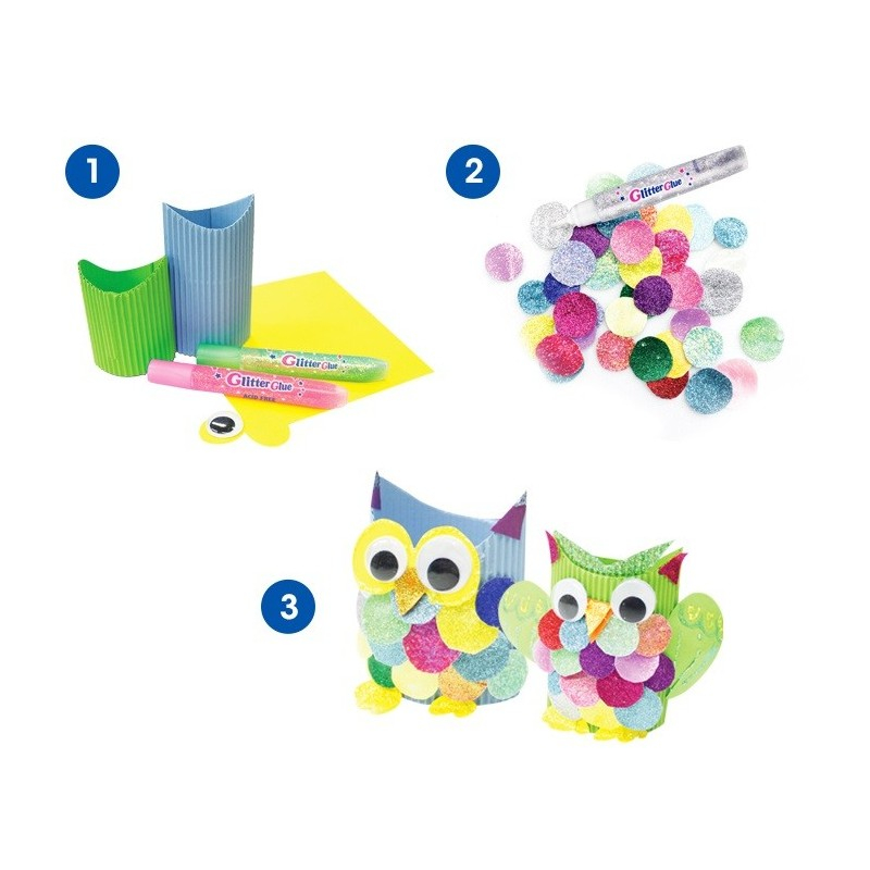 Lipici colorat cu sclipici cu particule confetti,5 culori/set [2]