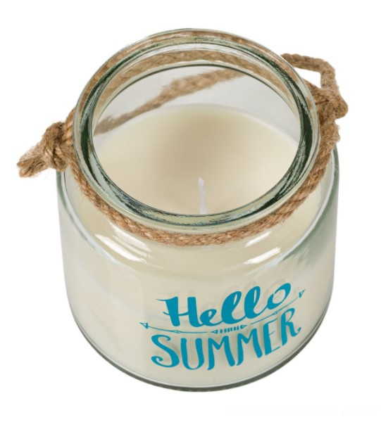 Lumanare decorativa Hello Summer in candela de sticla tip borcan [3]