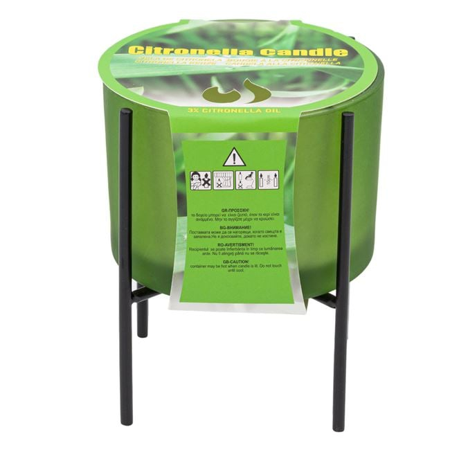 Lumanare citronella anti tantari in pahar cu suport metalic [3]