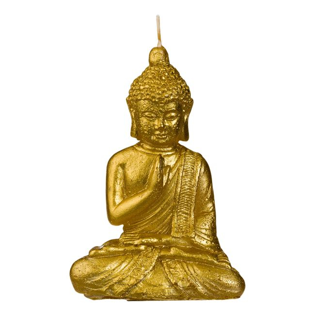 Lumanare decorativa 3D in forma de Budha, auriu, 10x5x15 cm