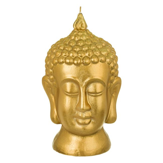 Lumanare decorativa 3D in forma de Budha, auriu, 11x11x21 cm
